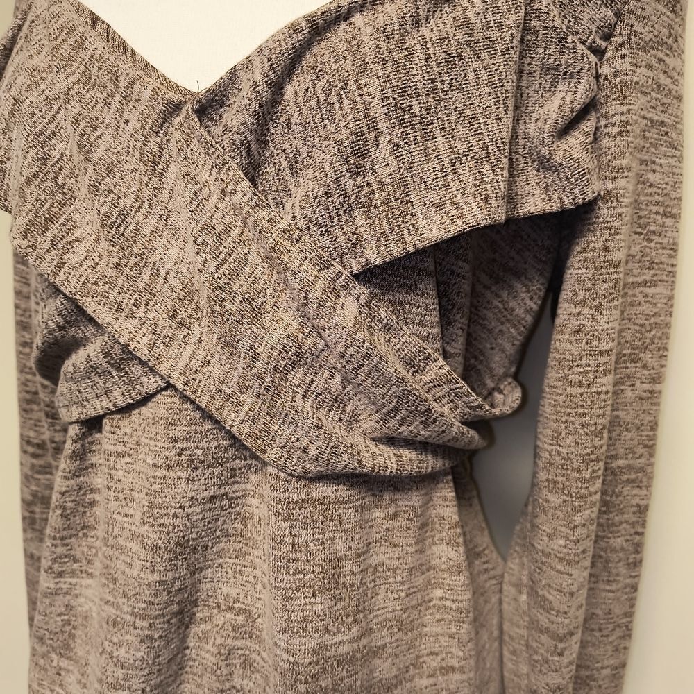 Shein Sexy Curve Taupe Criss Cross Top New - Picture 4 of 10